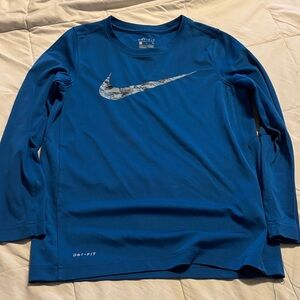 Nike Men's Long Sleeve Blue Tee